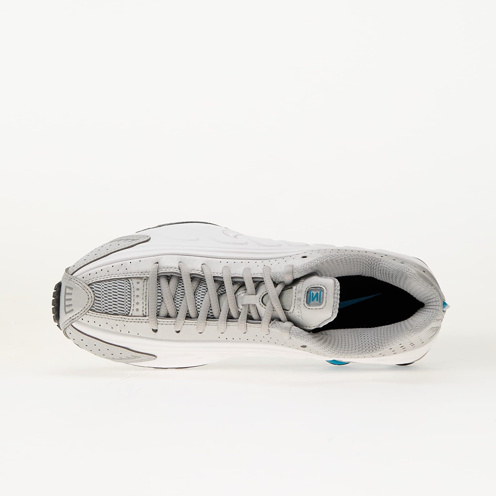 Vīriešu čības un apavi Nike Shox R4 Metallic Silver/ Blue Lagoon-White