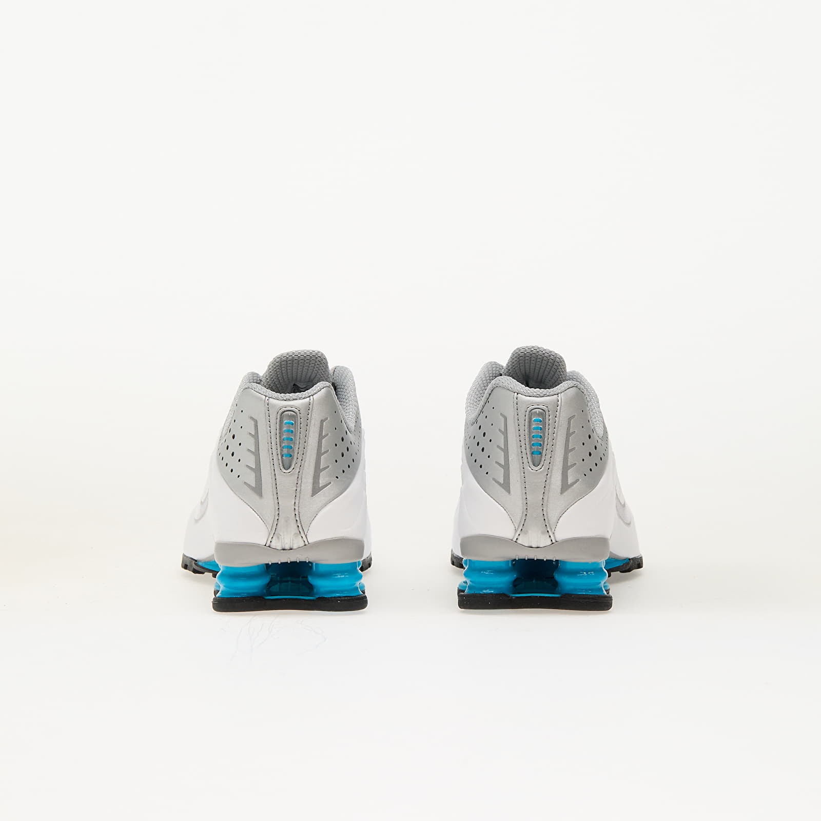 Vīriešu čības un apavi Nike Shox R4 Metallic Silver/ Blue Lagoon-White