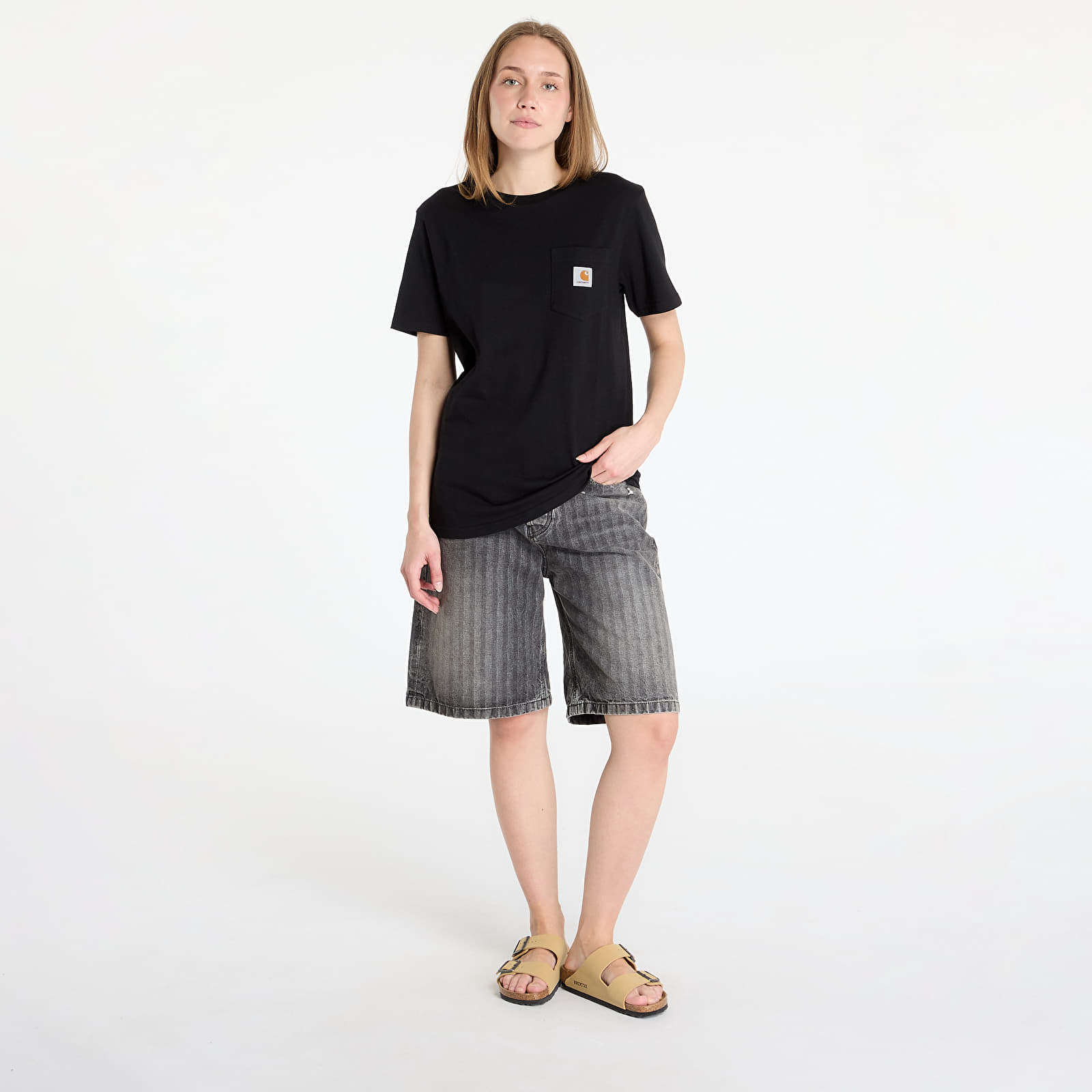 Trička Carhartt WIP Pocket Short Sleeve T-Shirt UNISEX Black