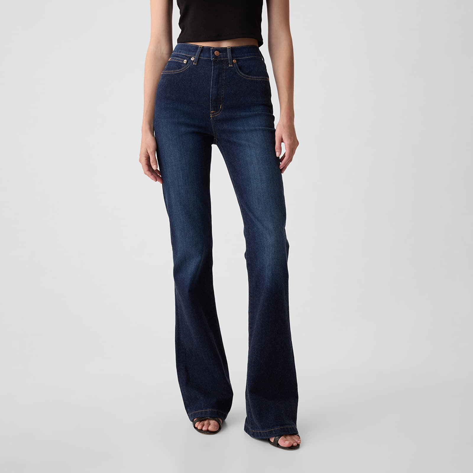 Jeans für Frauen GAP 70S Flare High Rise Dk Holzer Jeans Dark Wash