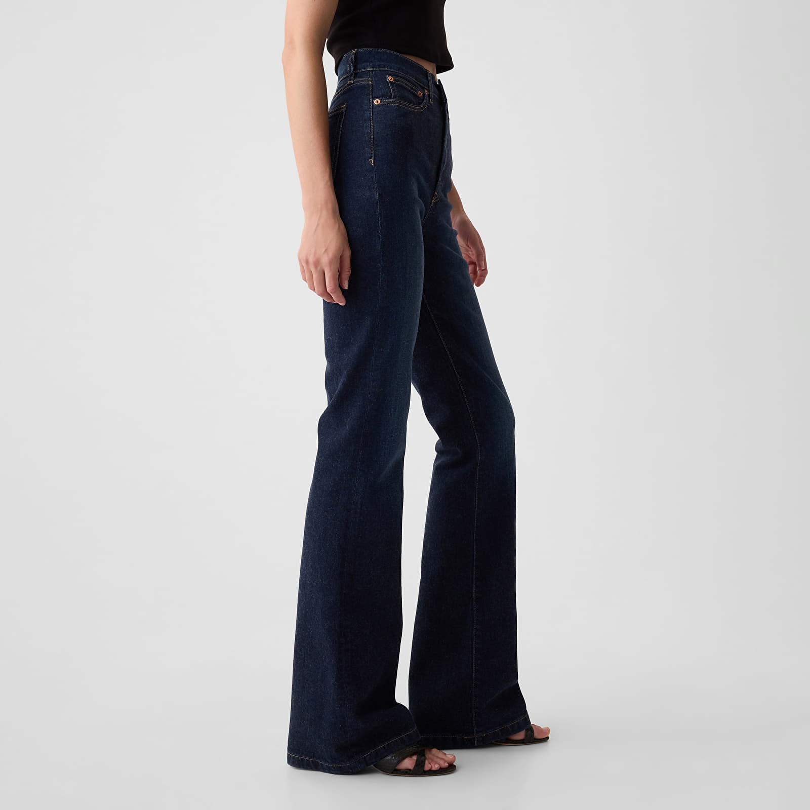Jeans für Frauen GAP 70S Flare High Rise Dk Holzer Jeans Dark Wash