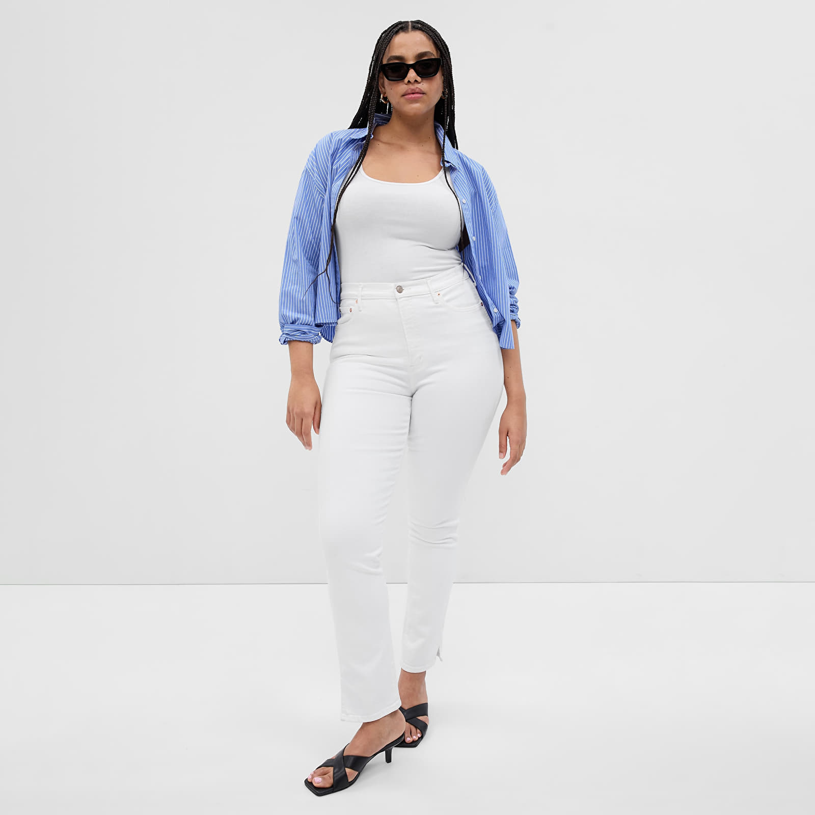 Bukser GAP Denim Pants Vintage Slim - High Rise Optic White