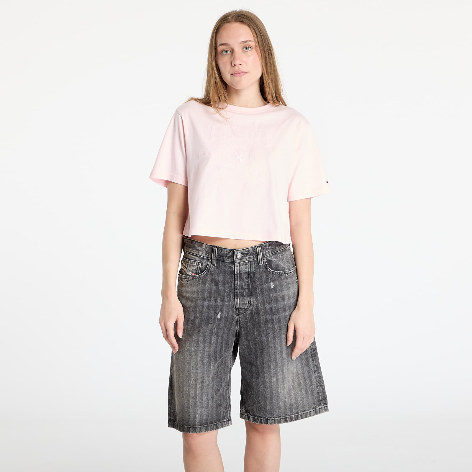 Camisetas de mujer Tommy Jeans Relaxed Tonal Crew T-Shirt Pink