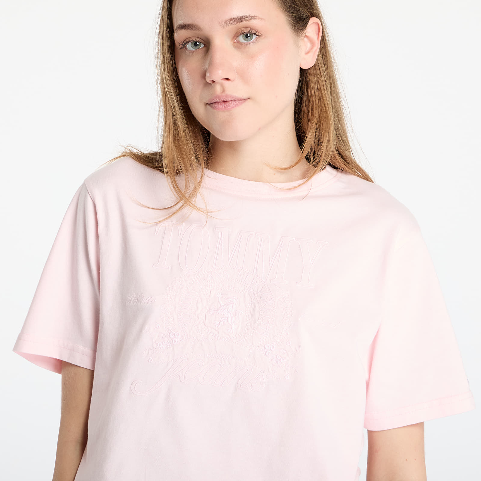 Camisetas de mujer Tommy Jeans Relaxed Tonal Crew T-Shirt Pink