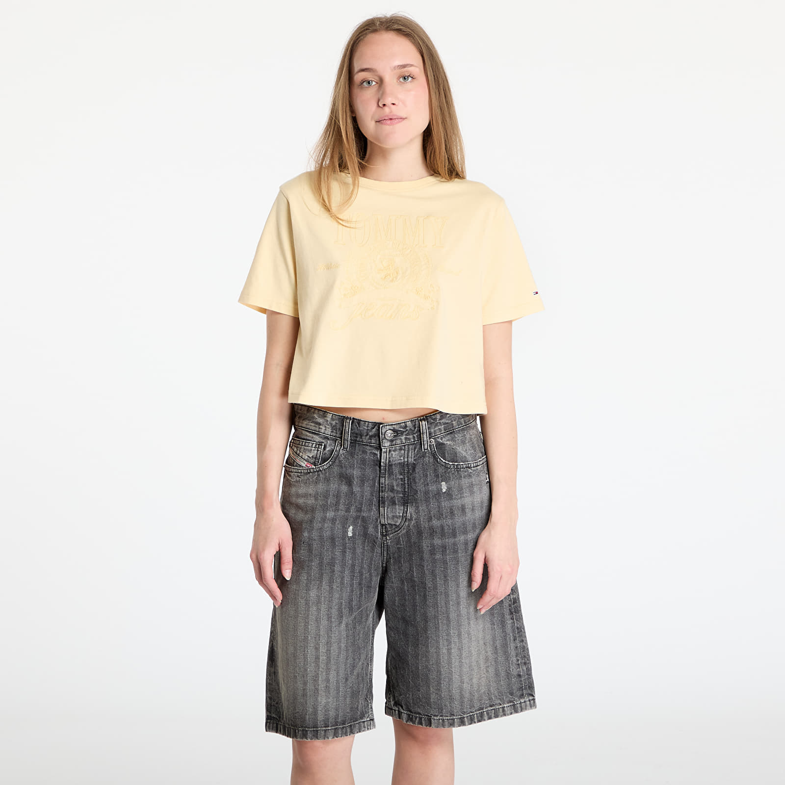 Naiste T-särgid Tommy Jeans Relaxed Tonal Crew T-Shirt Yellow