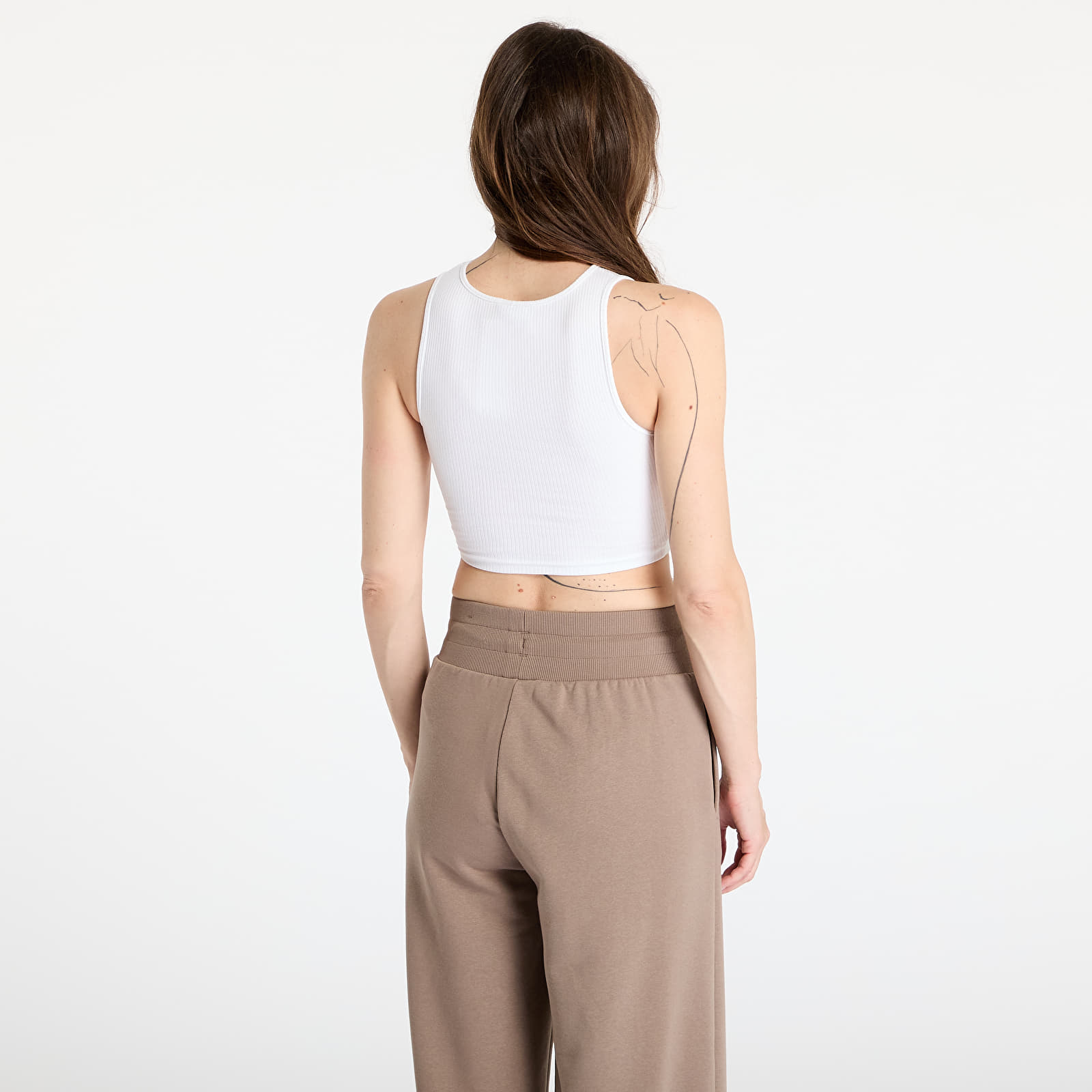 Ženske majice Puma Wardrobe Essentials Ribbed Crop Top PUMA White