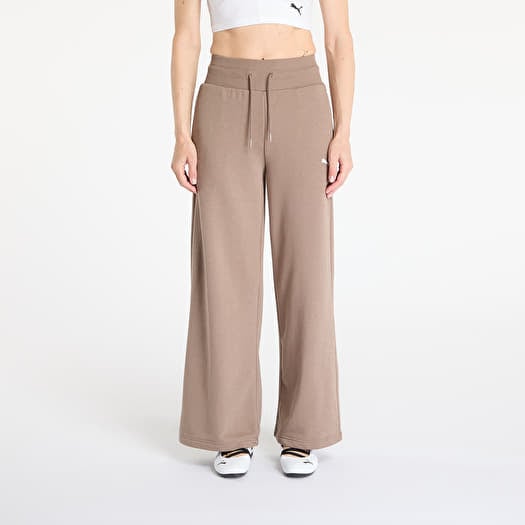 Jogginghose Puma Wardrobe Essentials Relaxed Wide Leg Sweatpants Totally Taupe