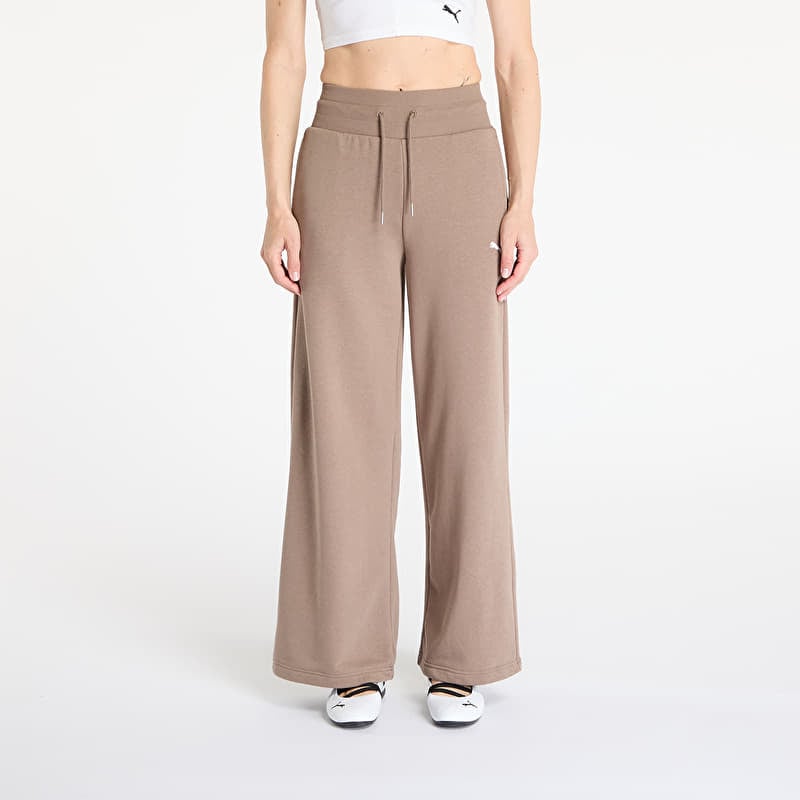 Pantalones de chándal Puma Wardrobe Essentials Relaxed Wide Leg Sweatpants Totally Taupe