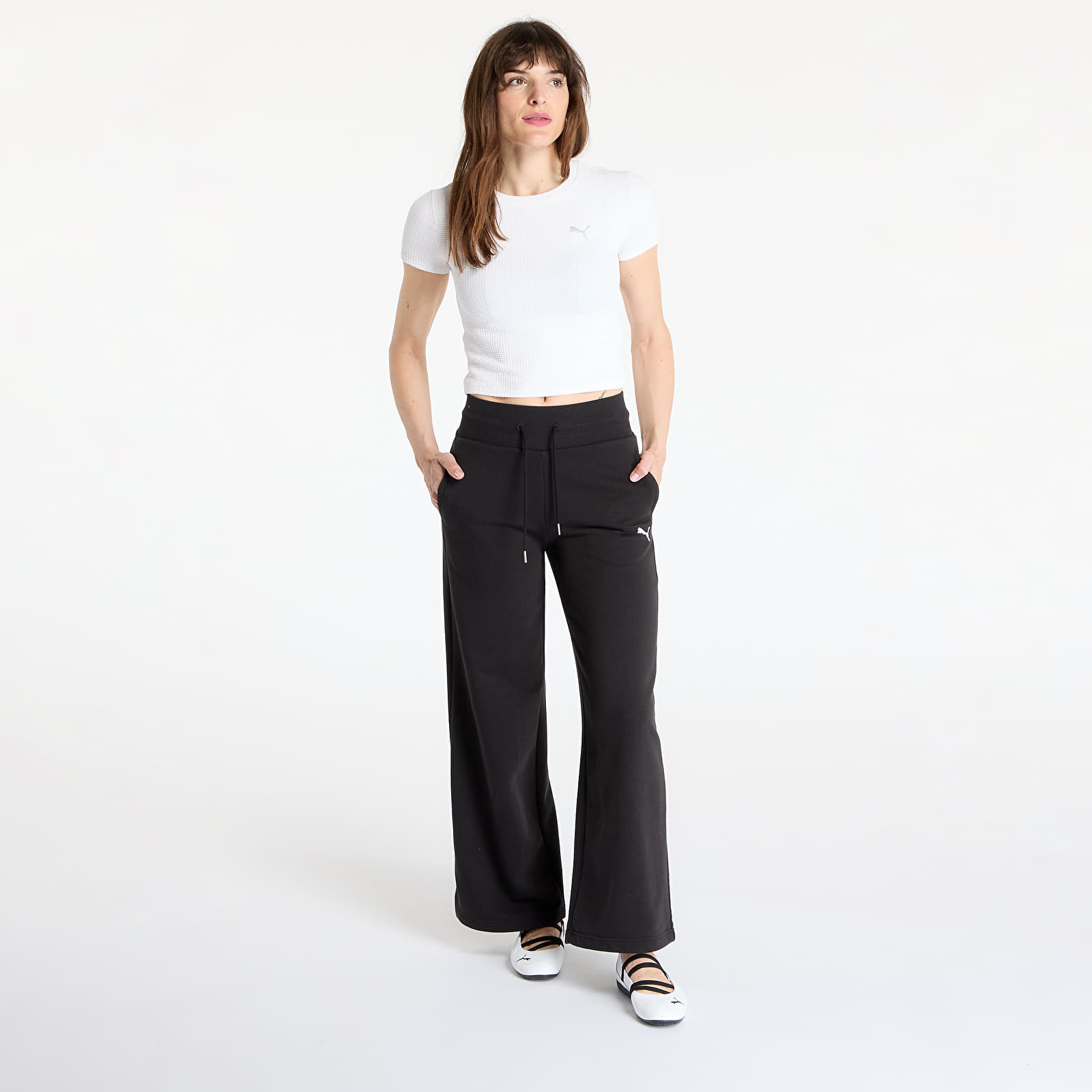 Chandal Puma Wardrobe Essentials Relaxed Wide Leg Sweatpants PUMA Black