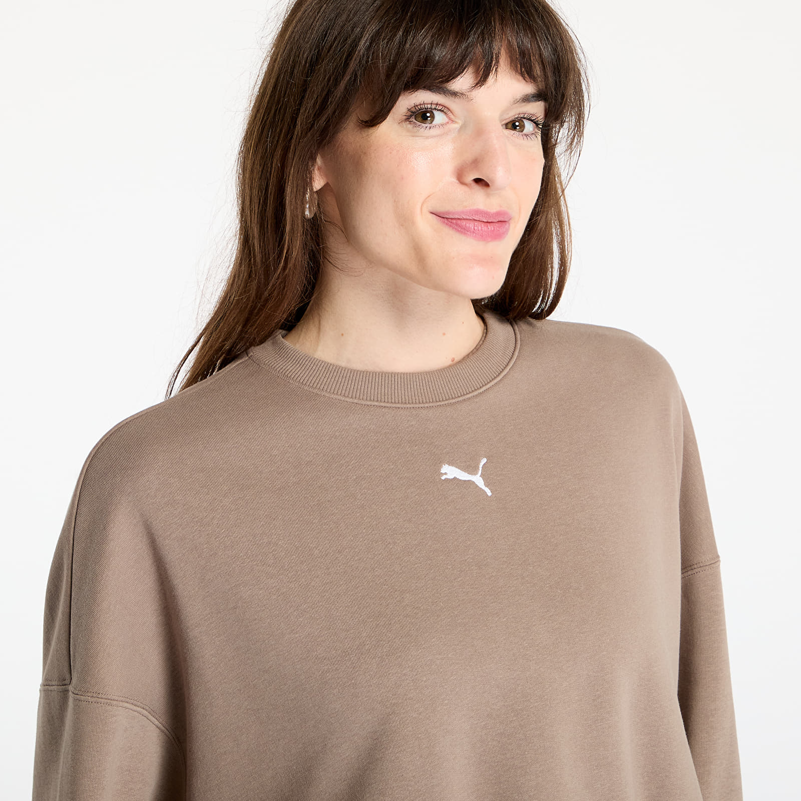 Kapuutsikud ja kampsunid Puma Wardrobe Essentials Over-Oversized Crew TR Totally Taupe