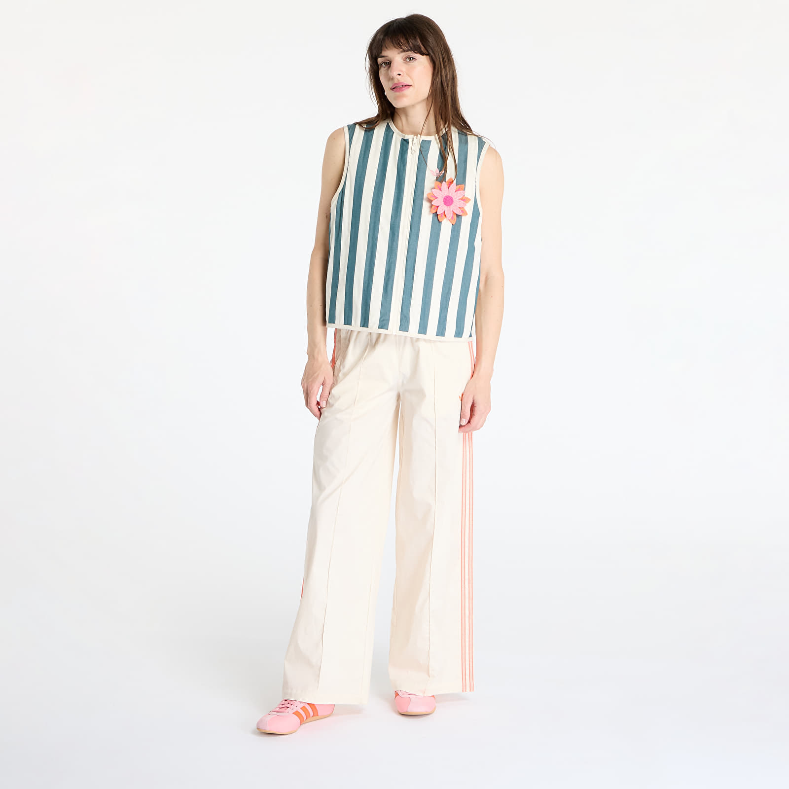 Naiste kardiganid adidas Originals Summer Glow Reversible Vest Wonder White/ Tech Green