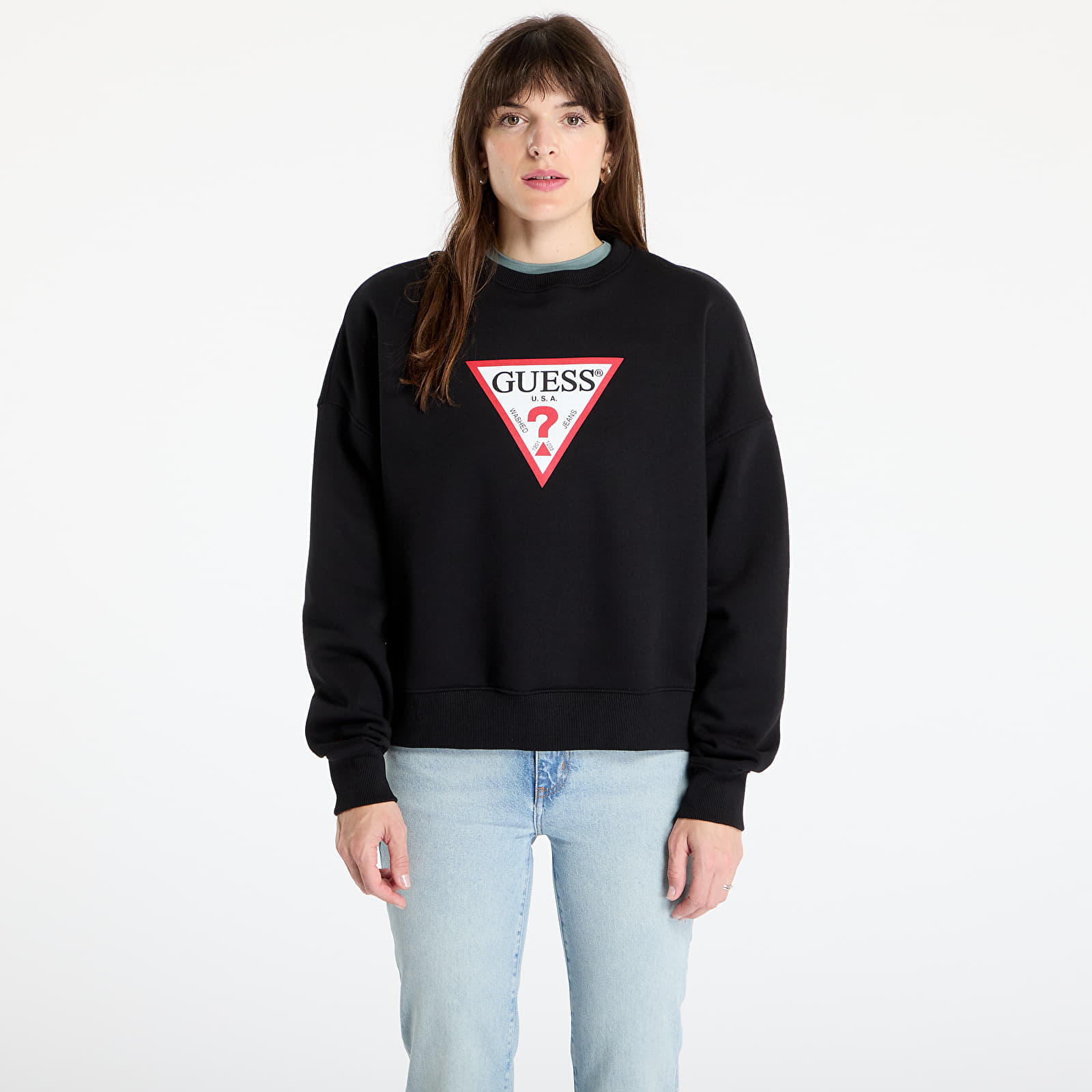 Sweatshirt Guess Jeans Oversized Iconic Sweatshirt Jet Black A996 M