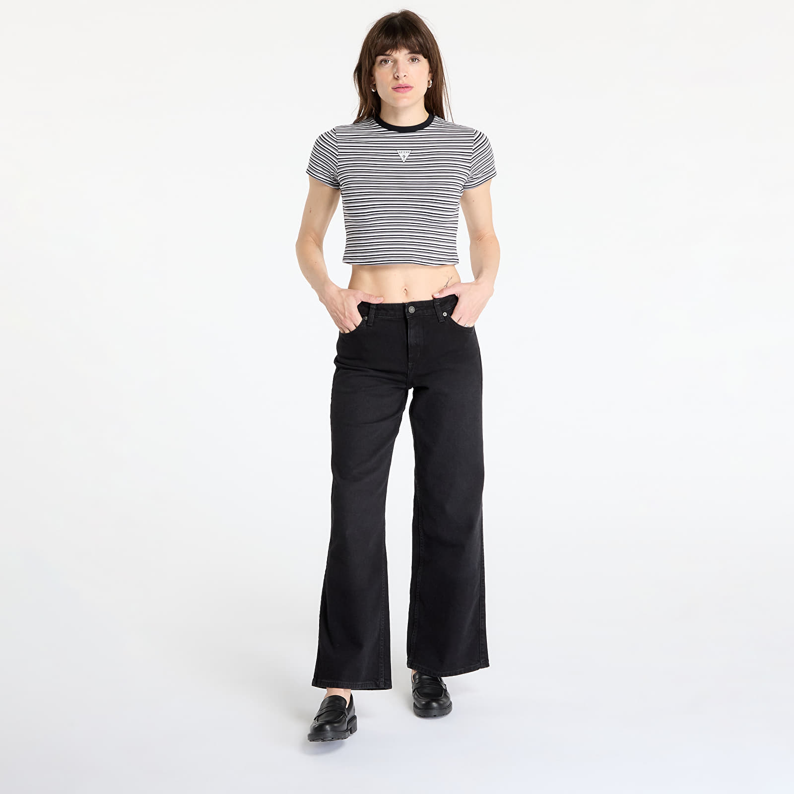 Women's T-shirts GUESS Originals Go Core Stripe Baby Print T-Shirt Blue Graphite Multi