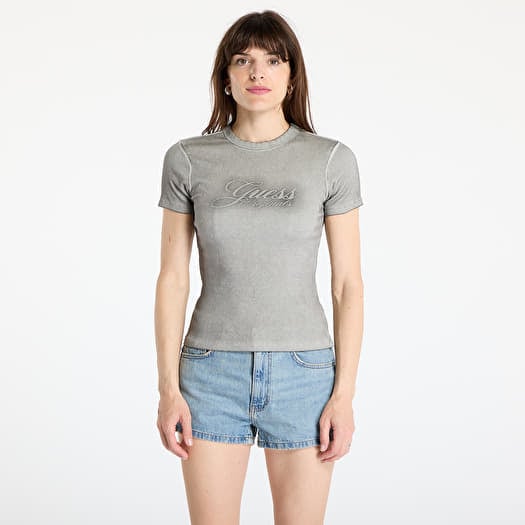 Top GUESS Originals Eco Ribbed Spray Top Jet Black Multi