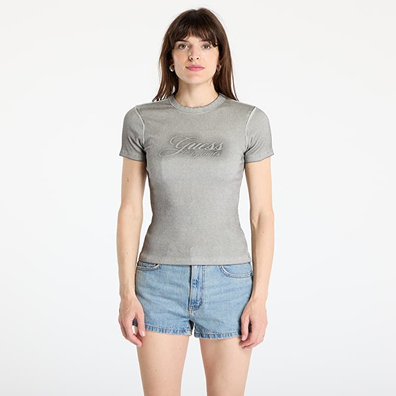 GUESS Originals Eco Ribbed Spray Top Jet Black Multi