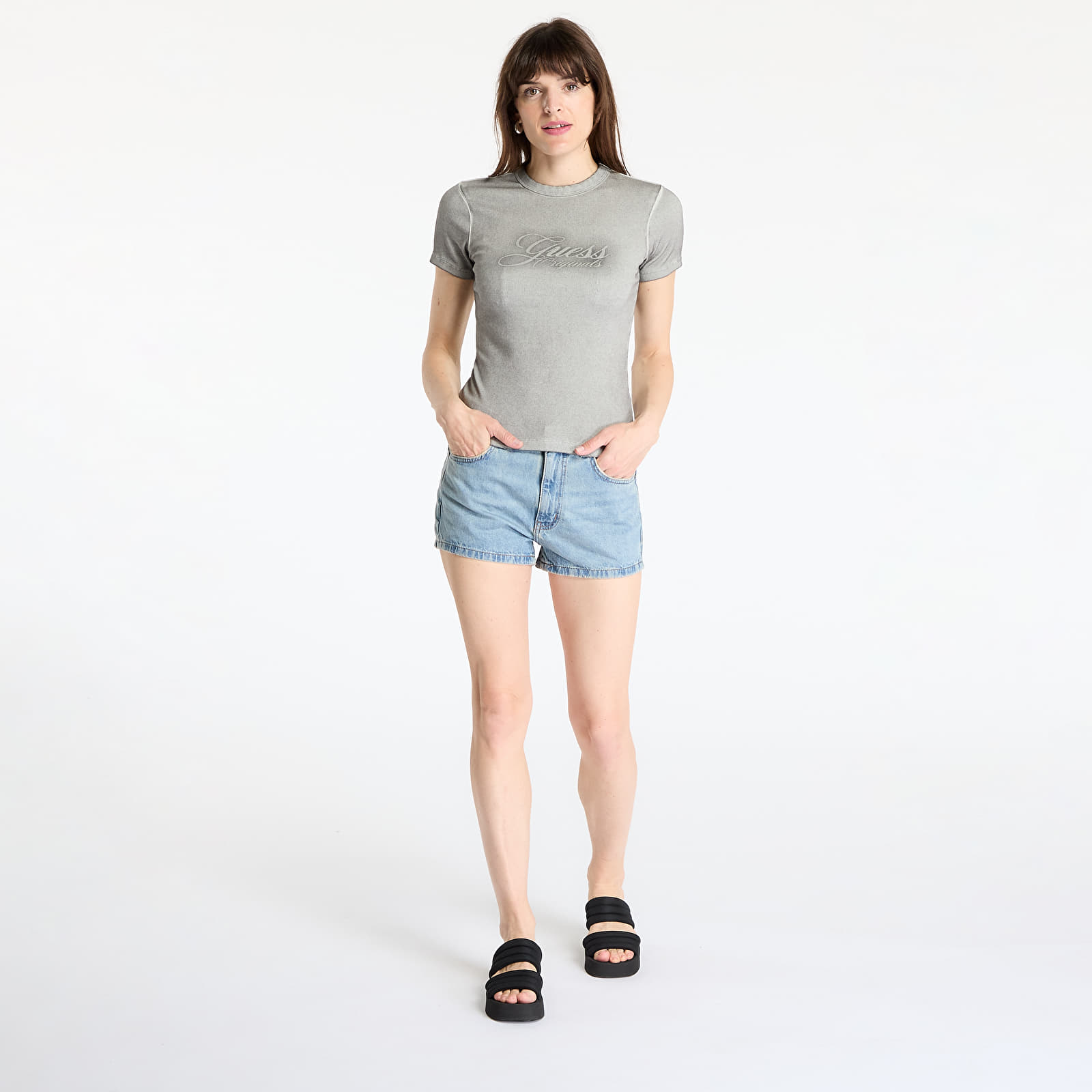 Tops GUESS Originals Eco Ribbed Spray Top Jet Black Multi