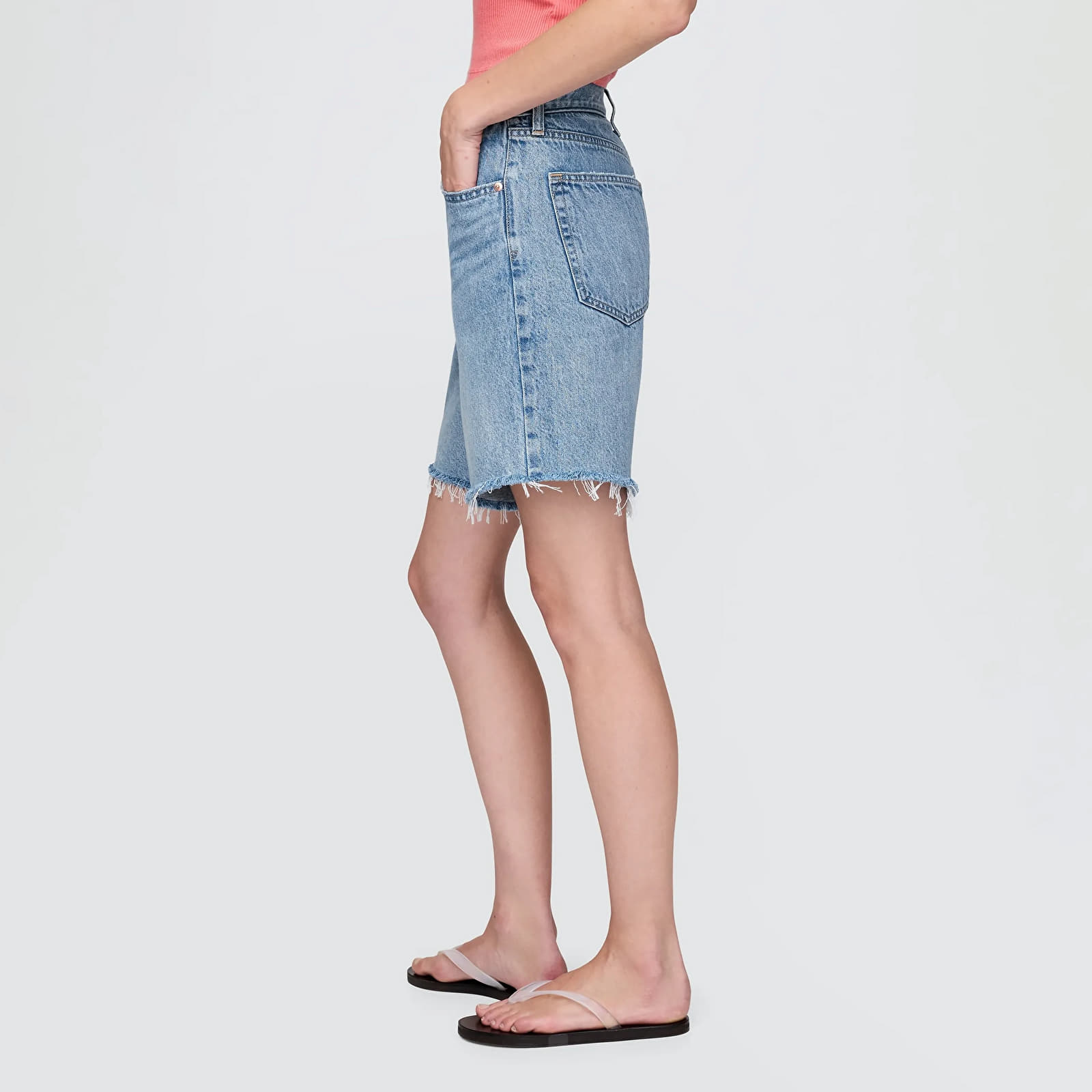 Pantalones cortos de mujer GAP Loose Bermuda Short Crossover Wb Light Indigo