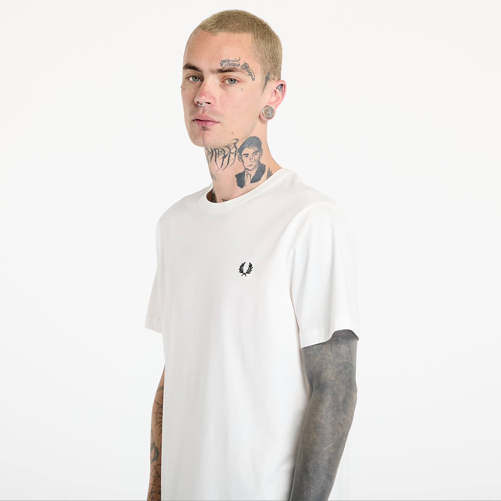 T-särgid FRED PERRY Crew Neck Tee Snow White