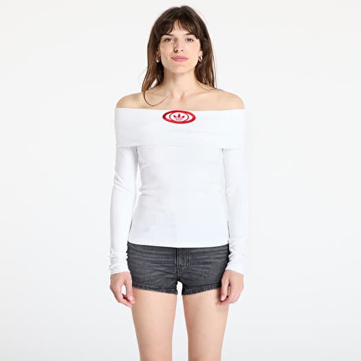 Top adidas Originals Off Shoulder Top White