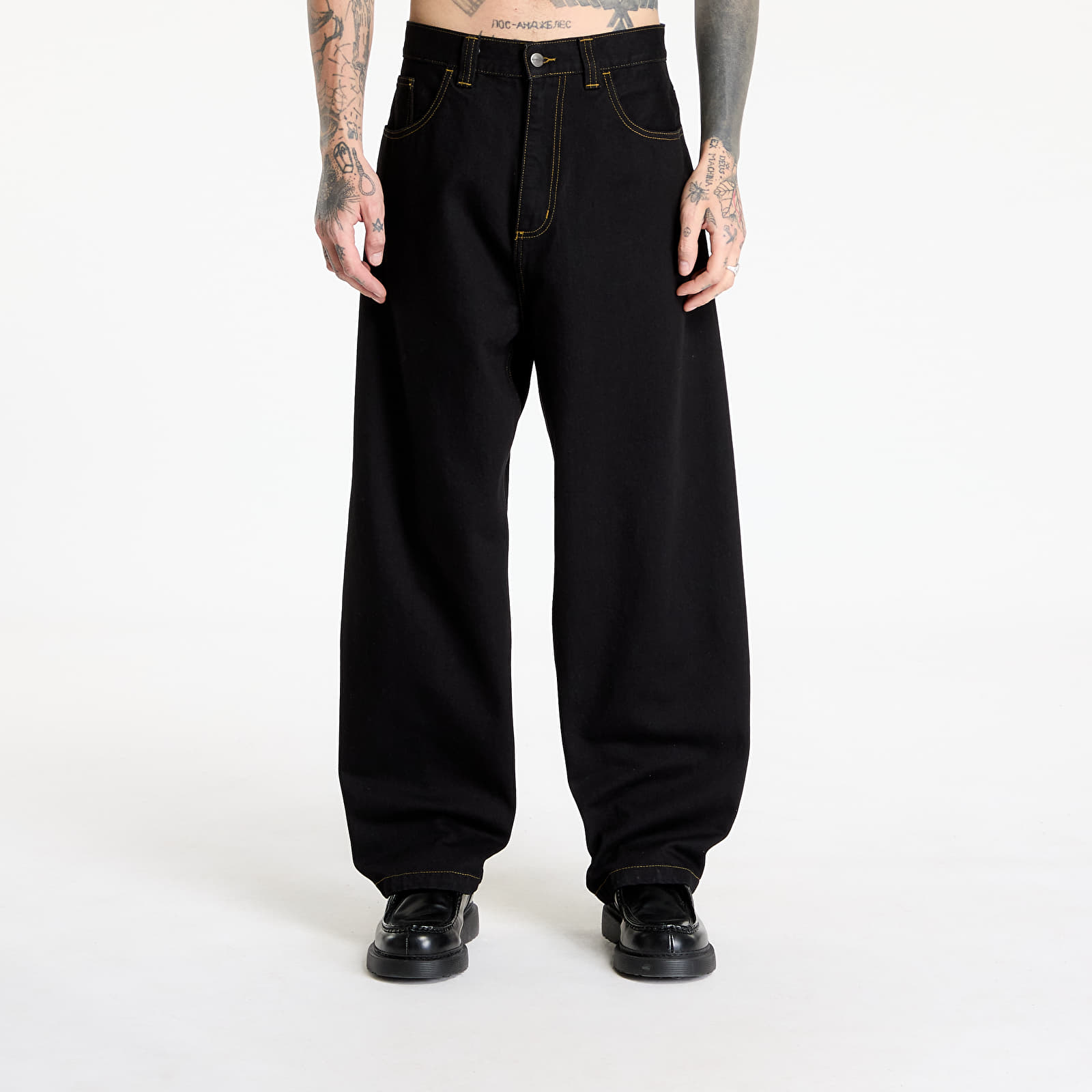 Heren jeans Carhartt WIP Brandon Pant Black Rinsed