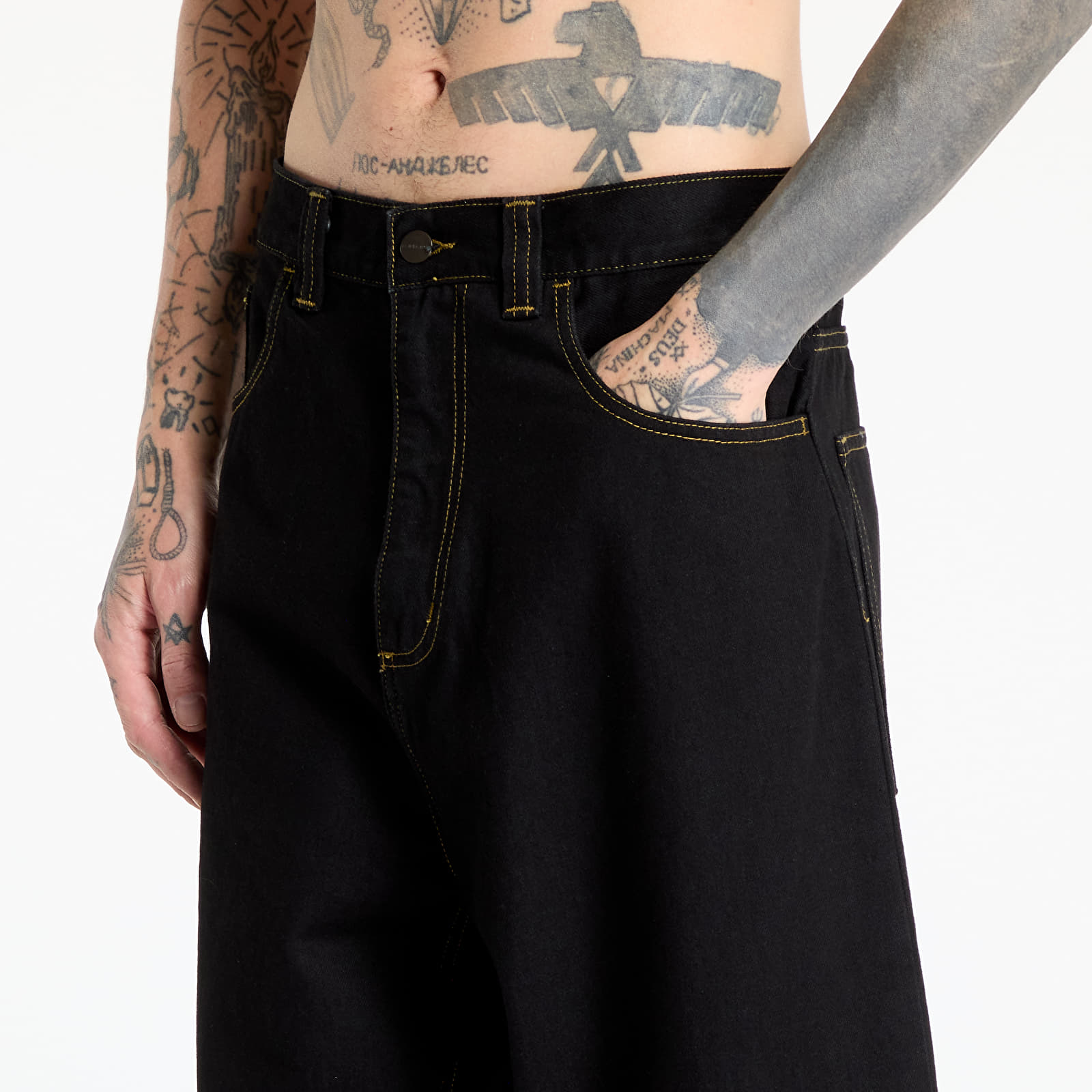 Heren jeans Carhartt WIP Brandon Pant Black Rinsed