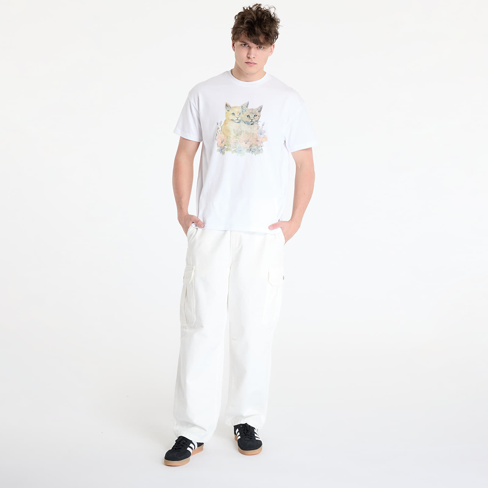 majice kratkih rukava Vans Smitten Oversized SS Tee White