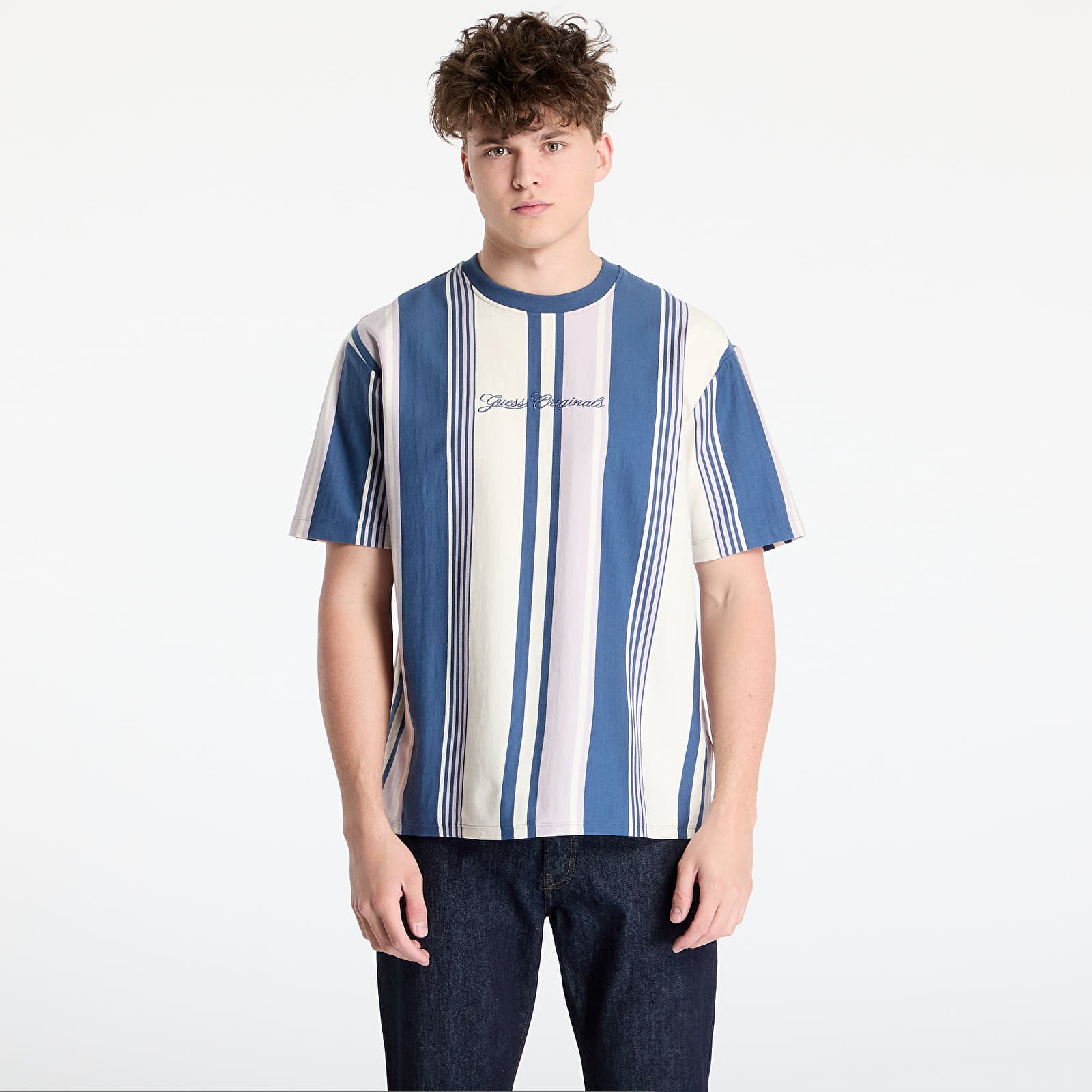 Camisetas hombre GUESS Originals Stripe T-Shirt Wisteria Petal Strip