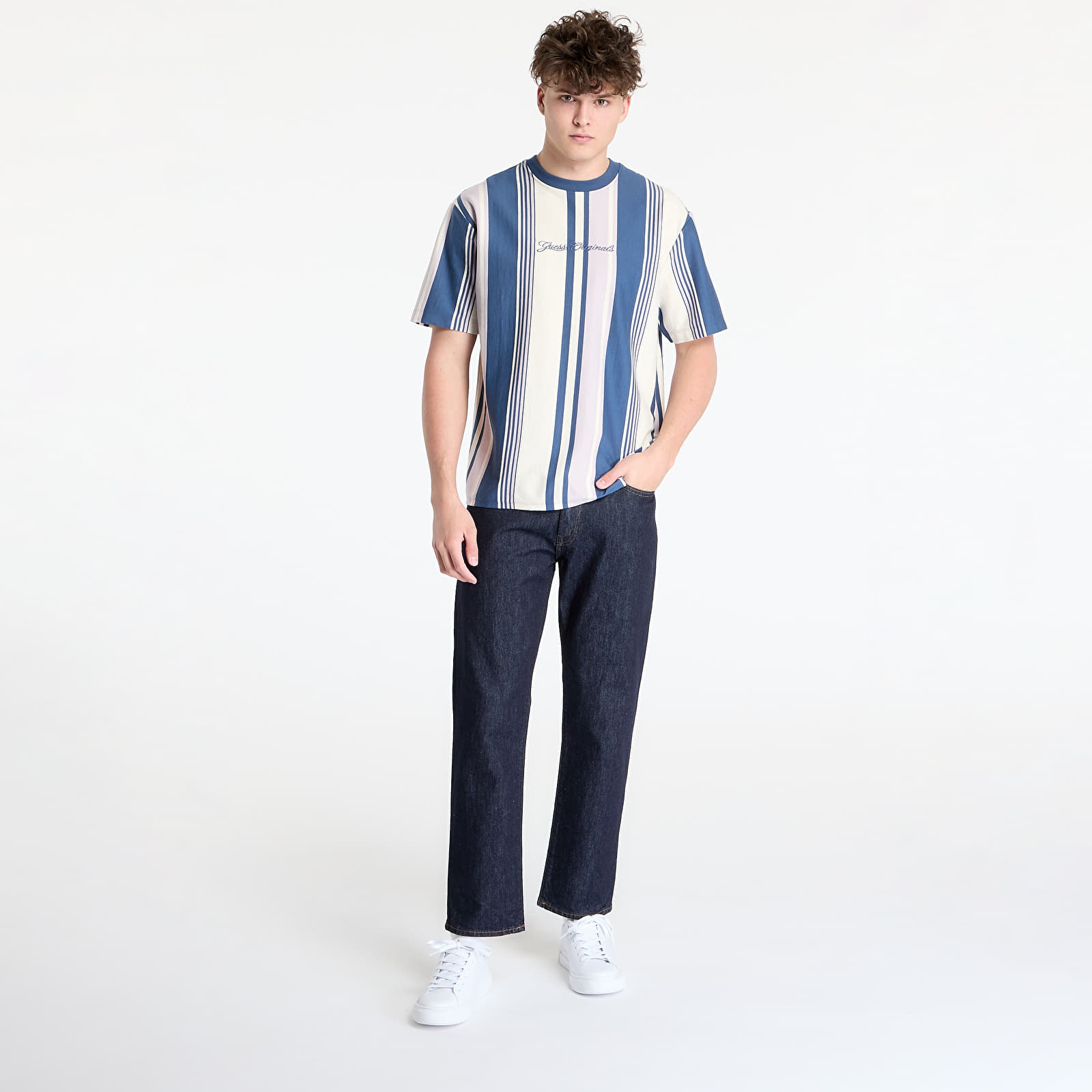 Camisetas hombre GUESS Originals Stripe T-Shirt Wisteria Petal Strip