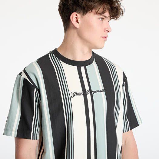 Heren T-shirts GUESS Originals Stripe T-Shirt Washed Out Black