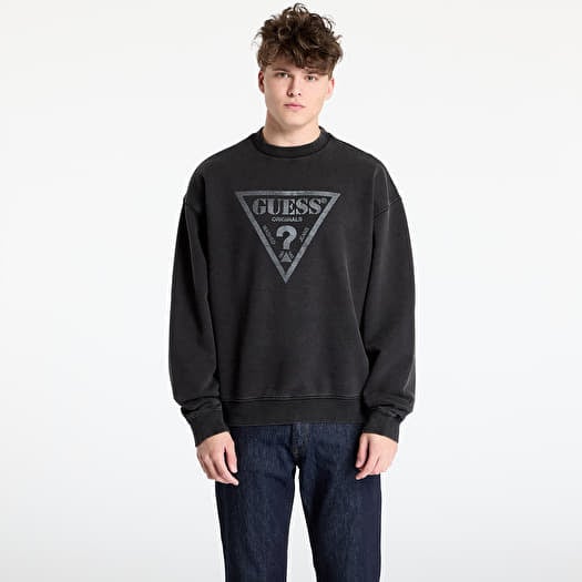 Verryttelypaita GUESS Originals Eco Vintage Triangle Crewneck Sweatshirt Jet Black Multi