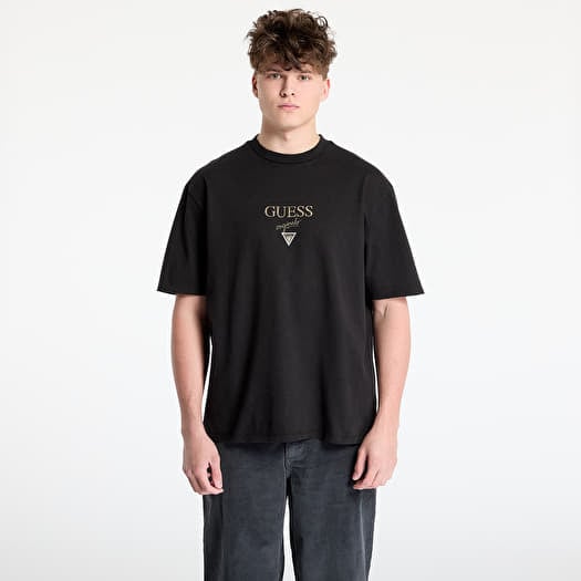 T-paita GUESS Originals Eco Printed Baker Logo T-Shirt Jet Black Multi