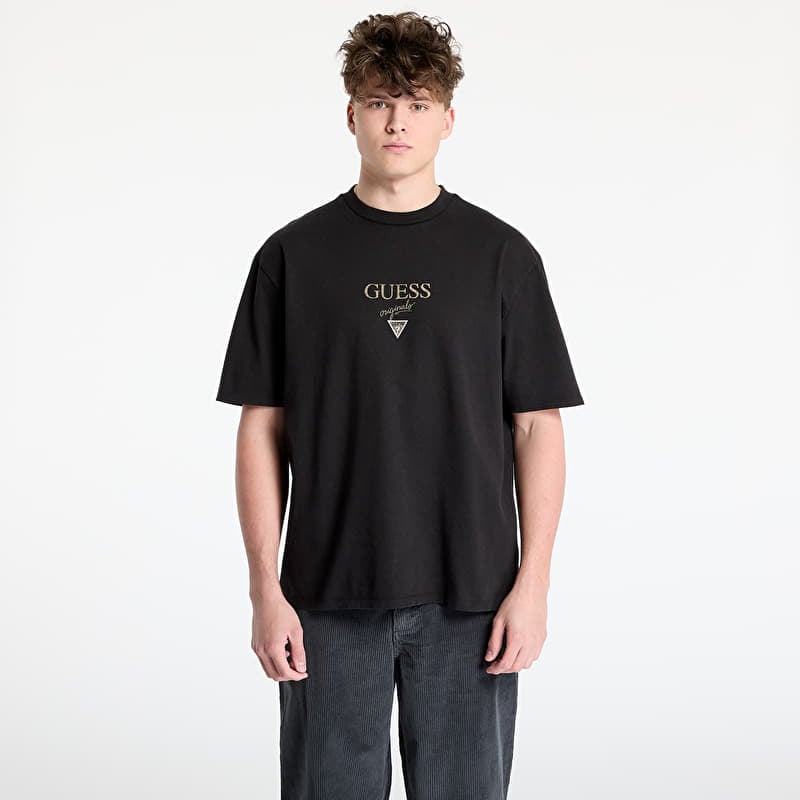 Maglietta GUESS Originals Eco Printed Baker Logo T-Shirt Jet Black Multi