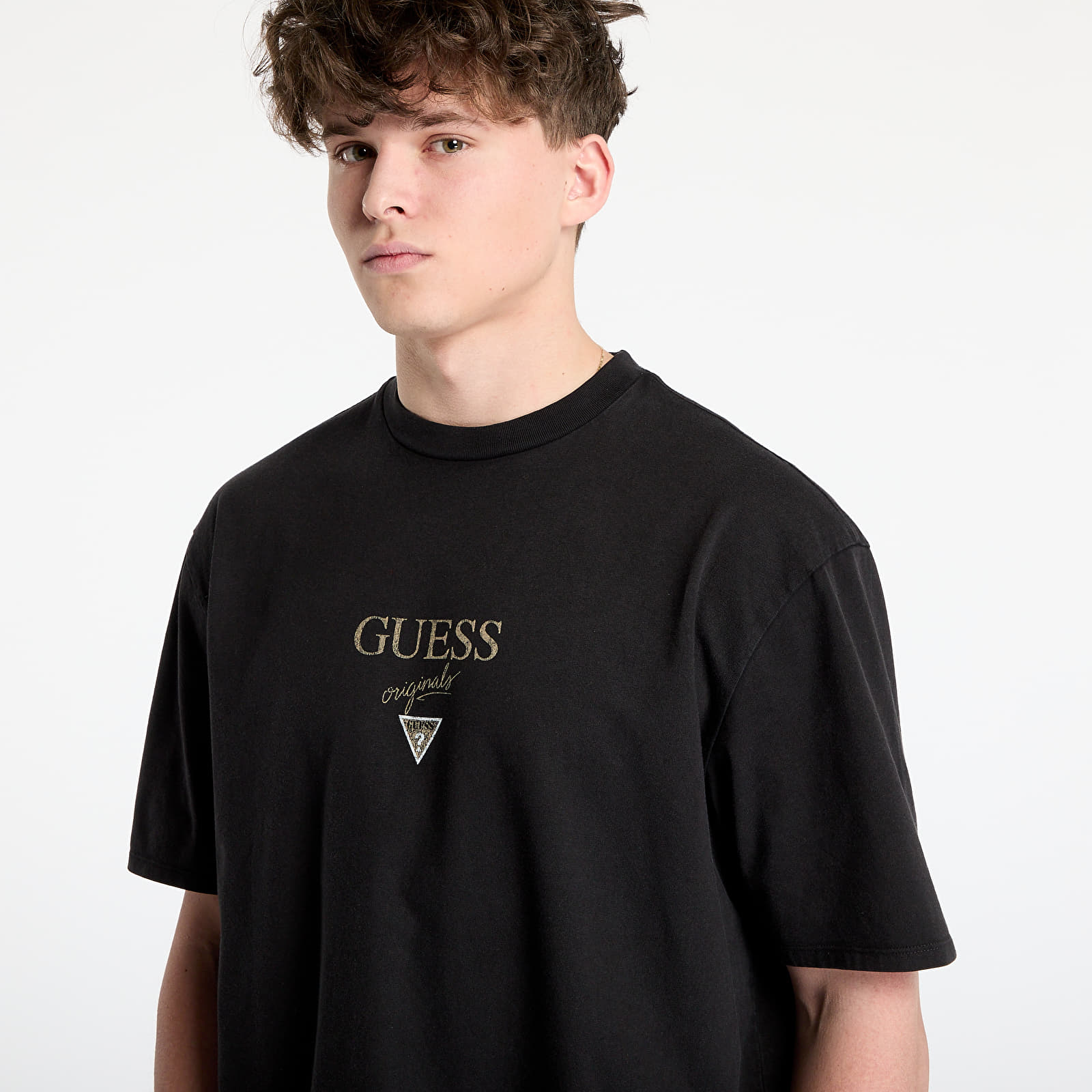 Camisetas GUESS Originals Eco Printed Baker Logo T-Shirt Jet Black Multi