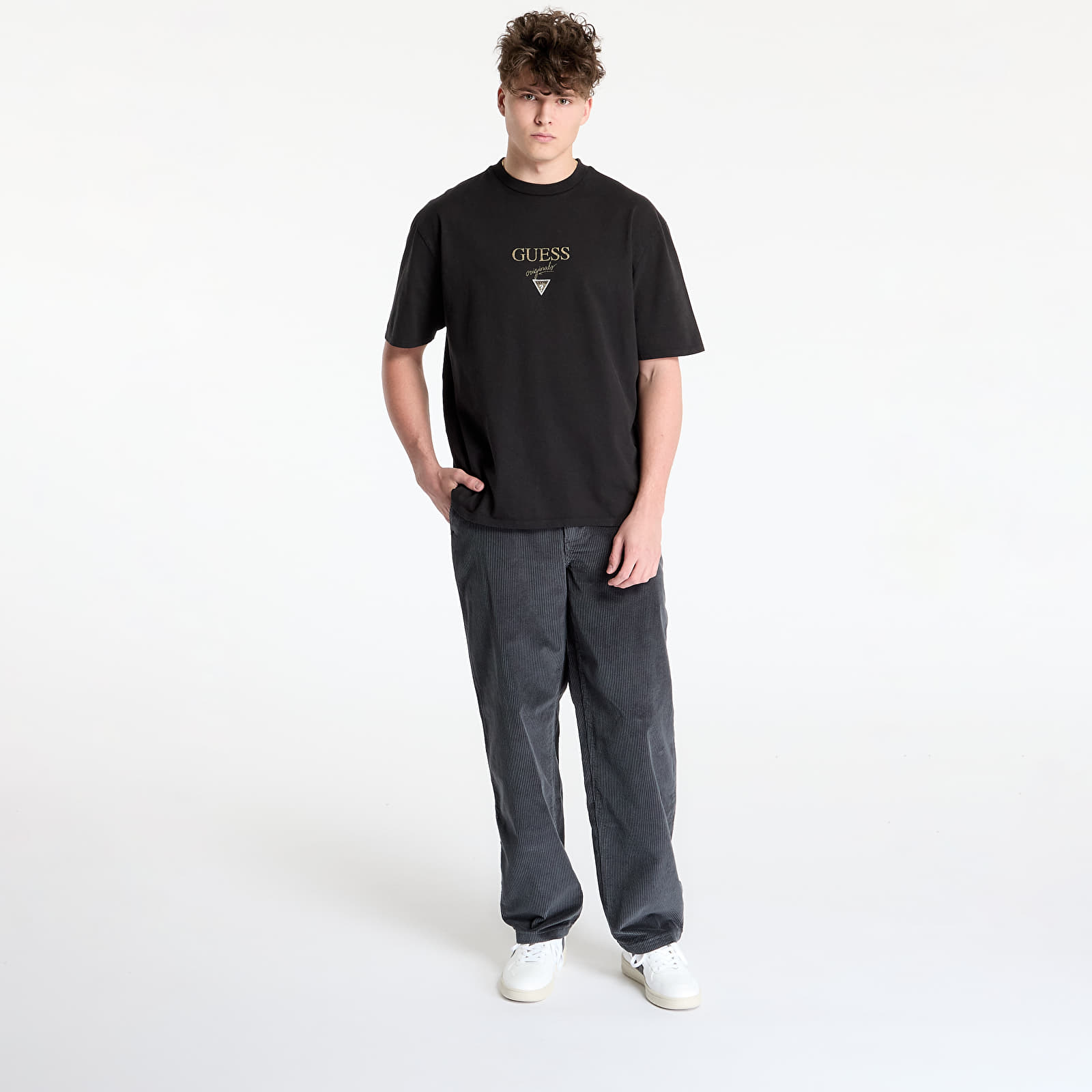 Camisetas GUESS Originals Eco Printed Baker Logo T-Shirt Jet Black Multi