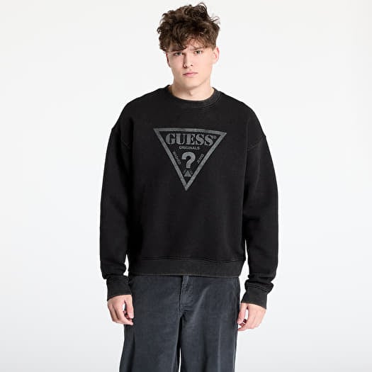 Hanorac GUESS Go Vintage Triangle Crewneck Jet Black Multi