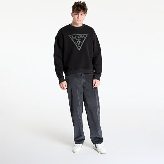 GUESS Go Vintage Triangle Crewneck Jet Black Multi | Queens