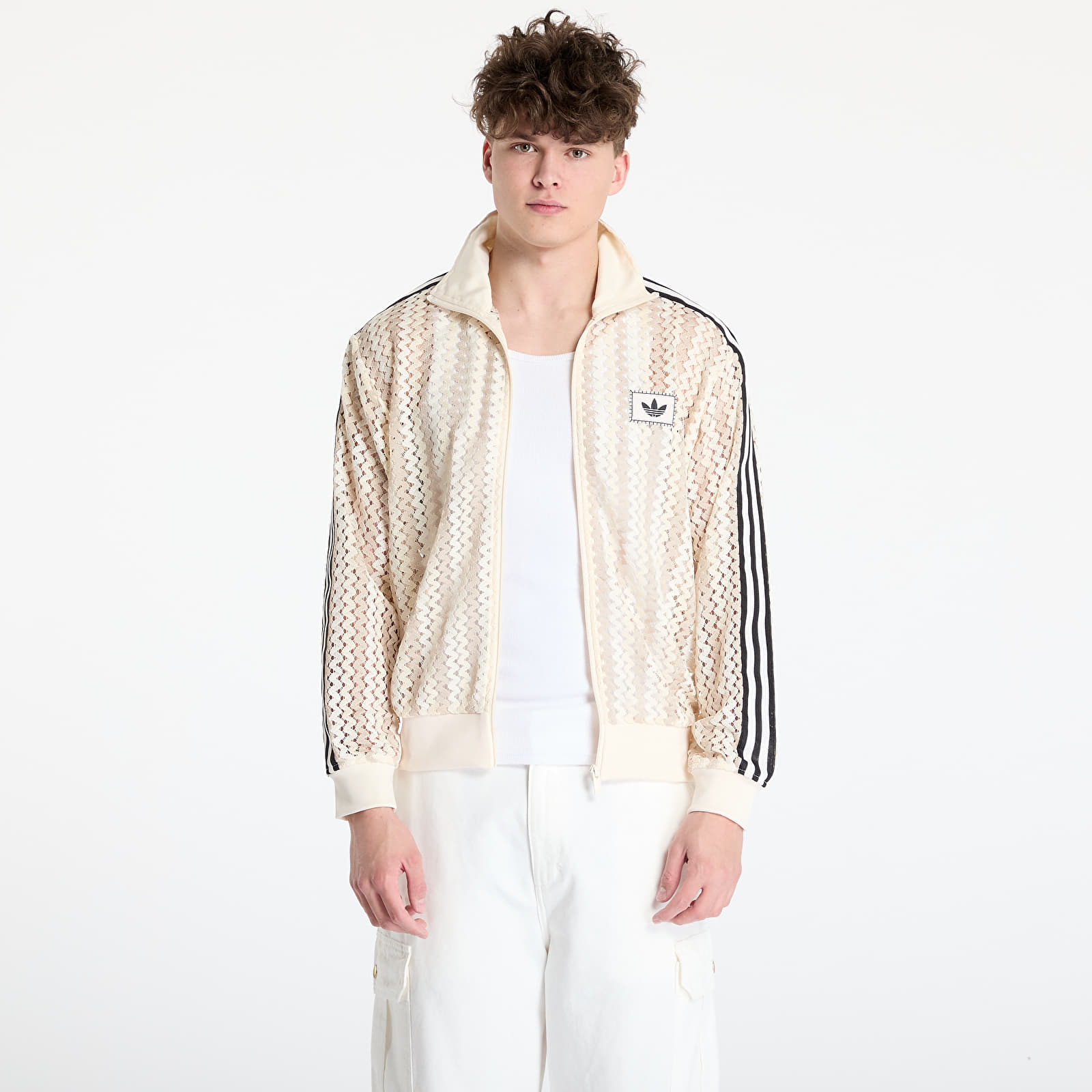 Pánské mikiny adidas Originals Summer Glow Firebird Track Top UNISEX Wonder White