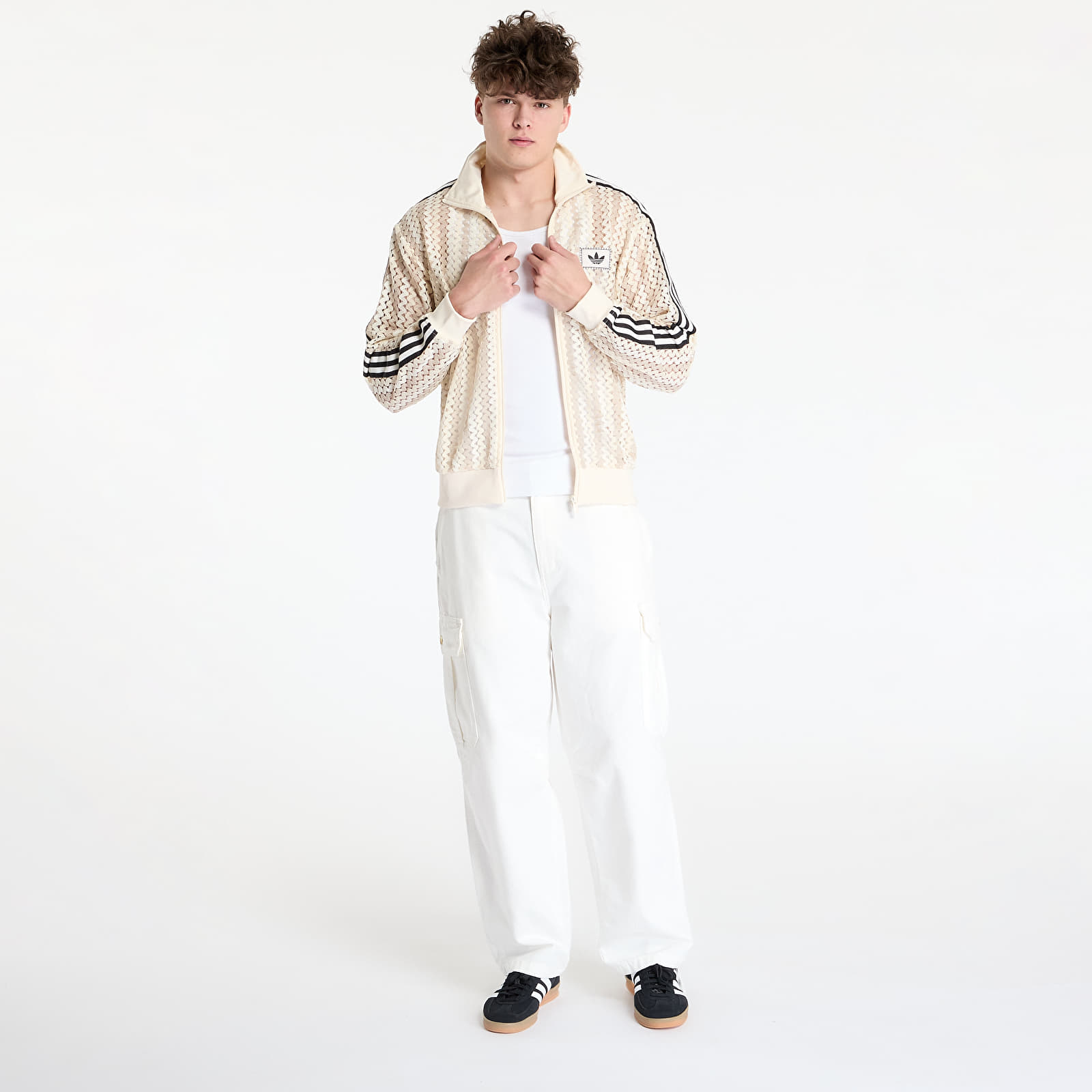 Pánské mikiny adidas Originals Summer Glow Firebird Track Top UNISEX Wonder White