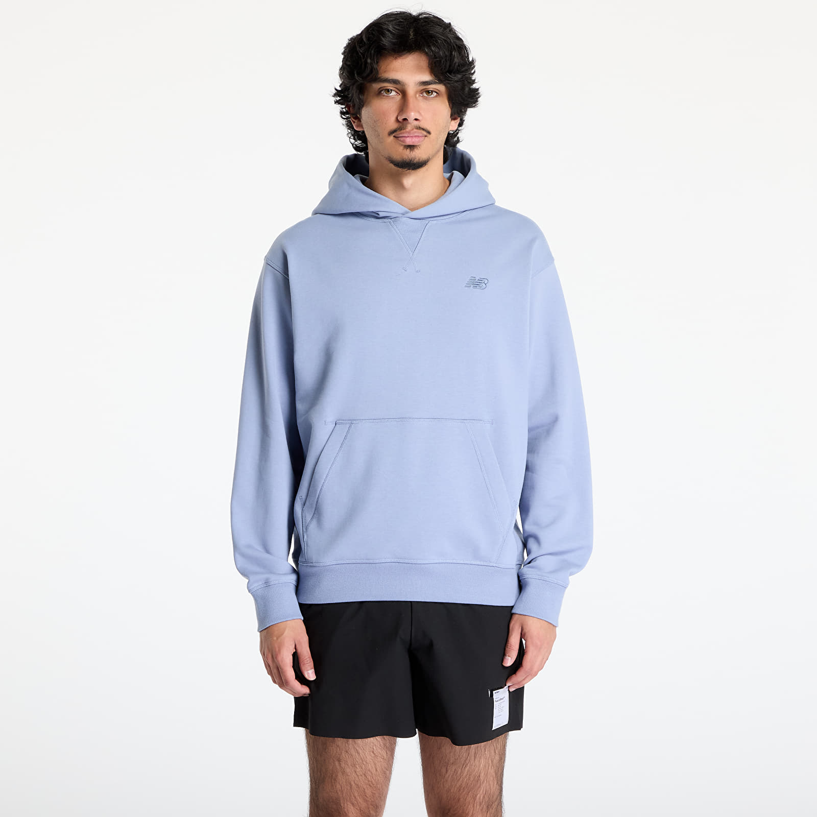 Pánské mikiny New Balance Athletics French Terry Crew Hoodie Dusk Shower
