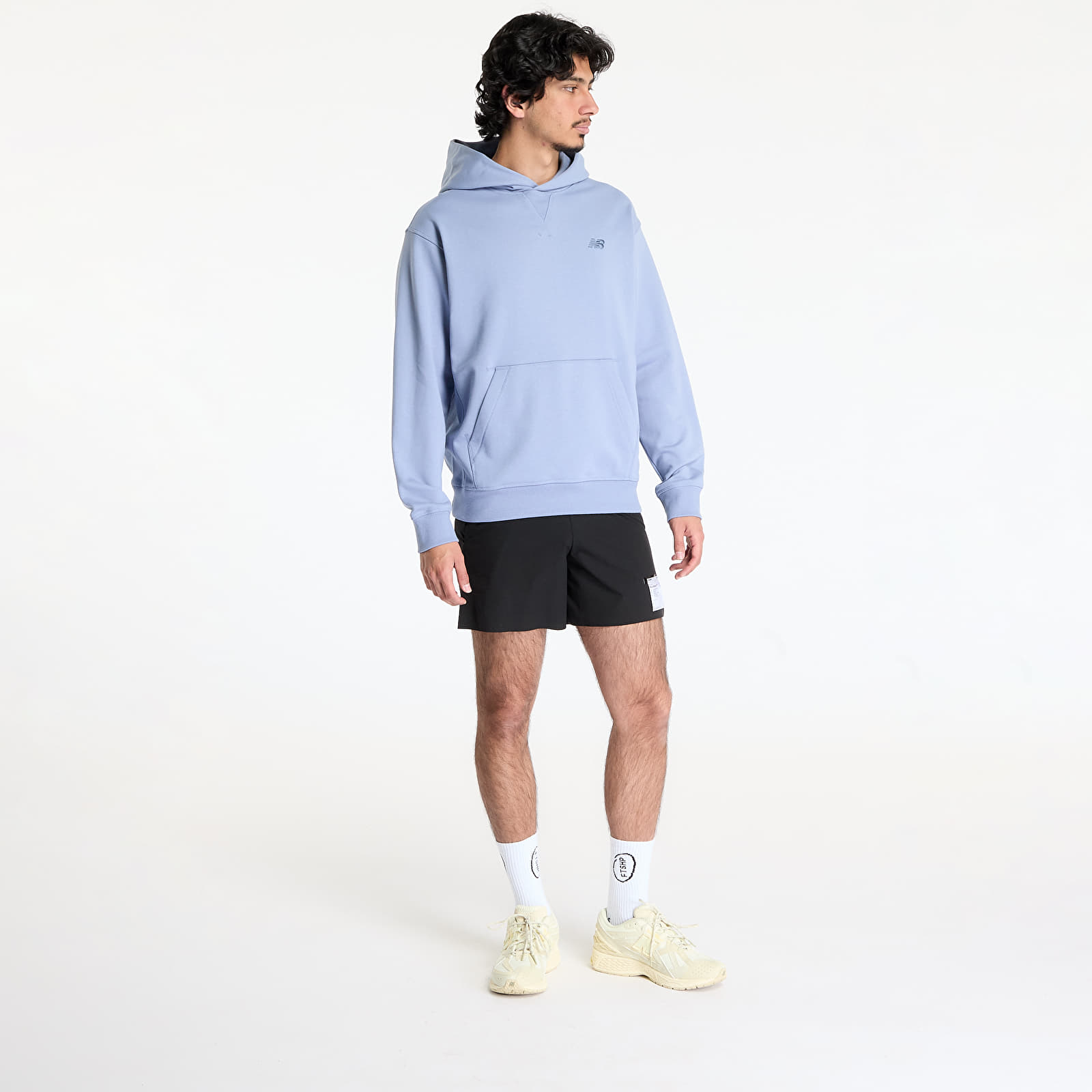 Pánské mikiny New Balance Athletics French Terry Crew Hoodie Dusk Shower