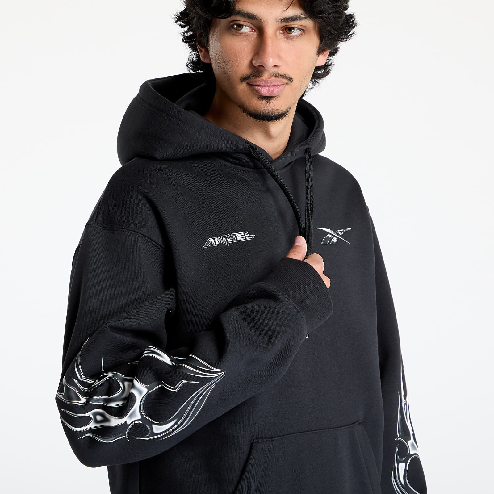 Muške majice Reebok Anuel Hoodie Black