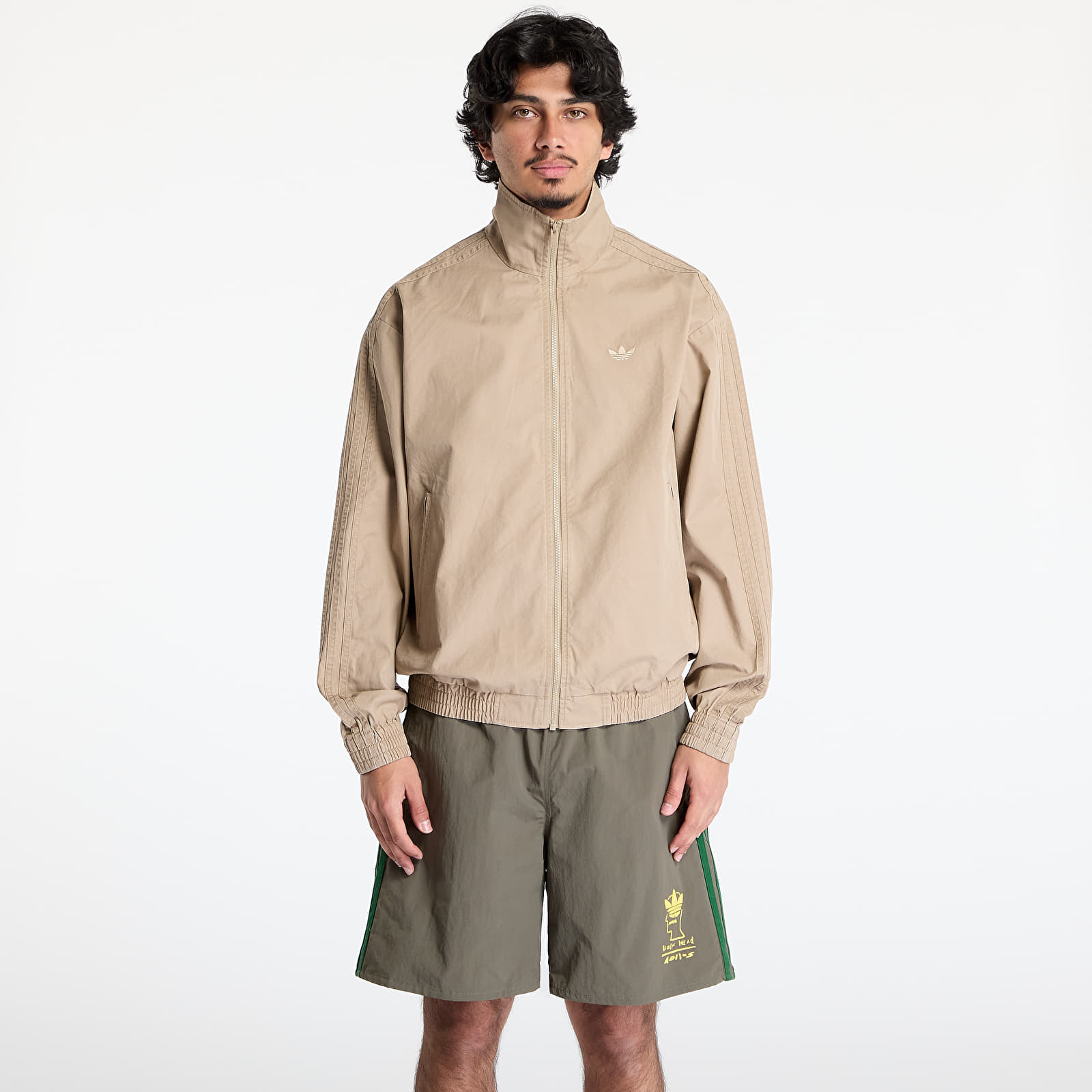 Pánské bundy adidas Woven Firebird Tracksuit Jacket Brown/ Blanch Cargo