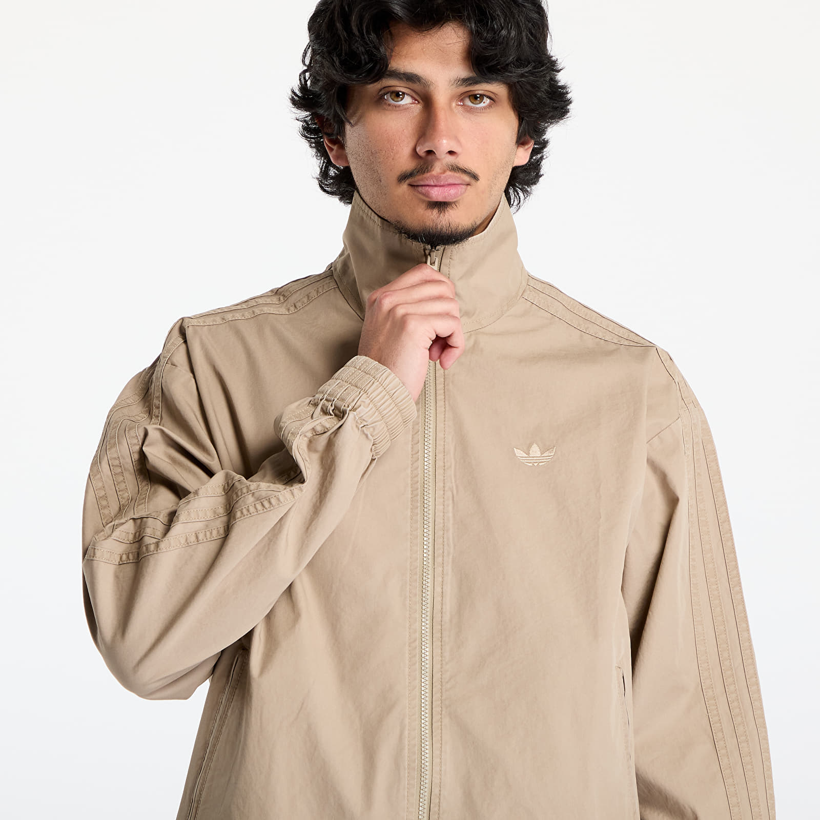Pánské bundy adidas Woven Firebird Tracksuit Jacket Brown/ Blanch Cargo