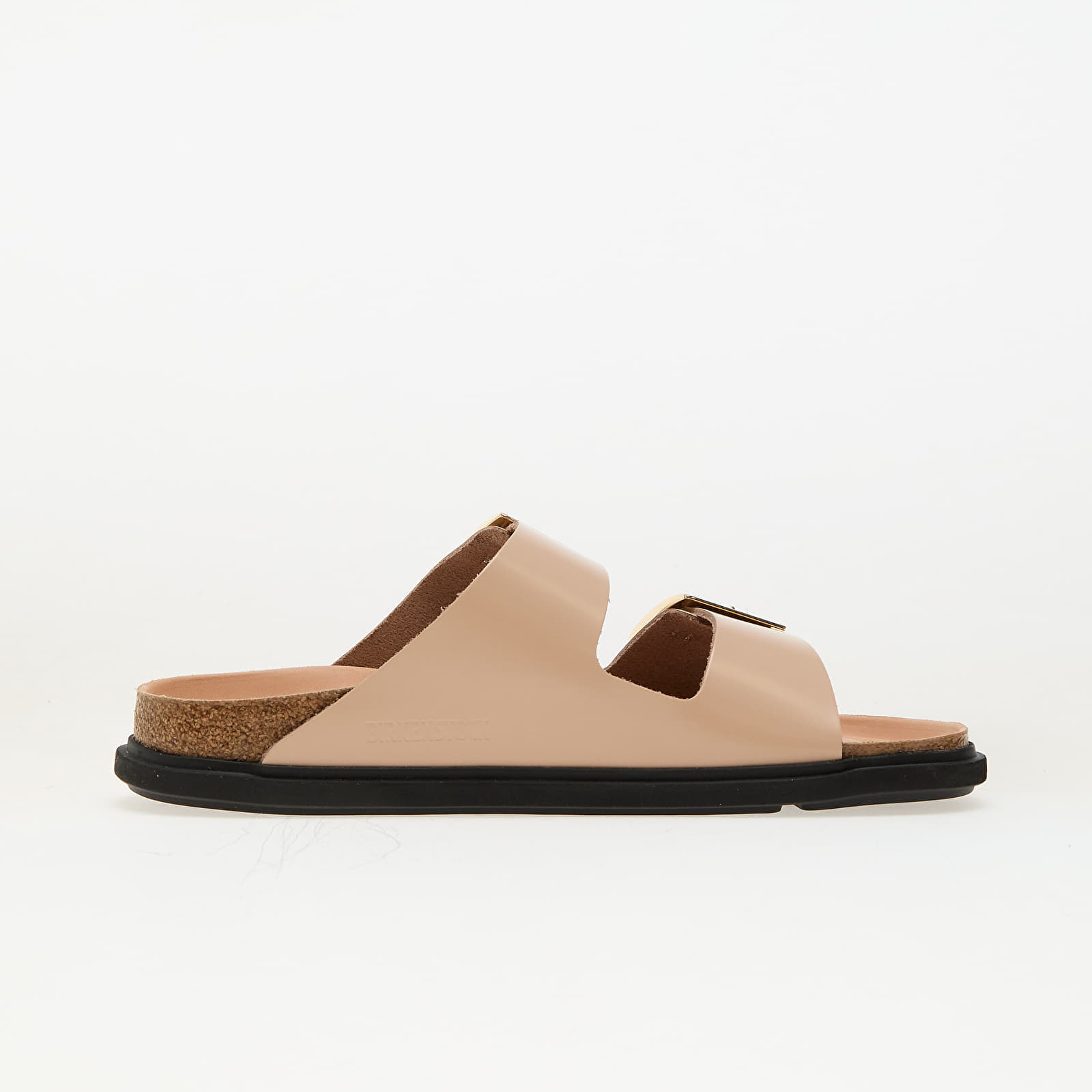 Sneakers Birkenstock Arizona Droplet Buckle Natural Leather Patent High-Shine New Beige EUR 39