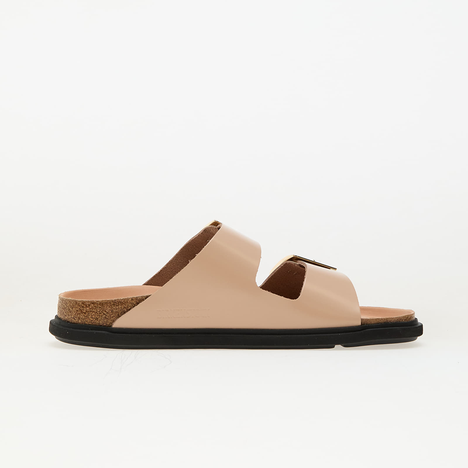 Naiste tossud ja kingad Birkenstock Arizona Droplet Buckle Natural Leather Patent High-Shine New Beige