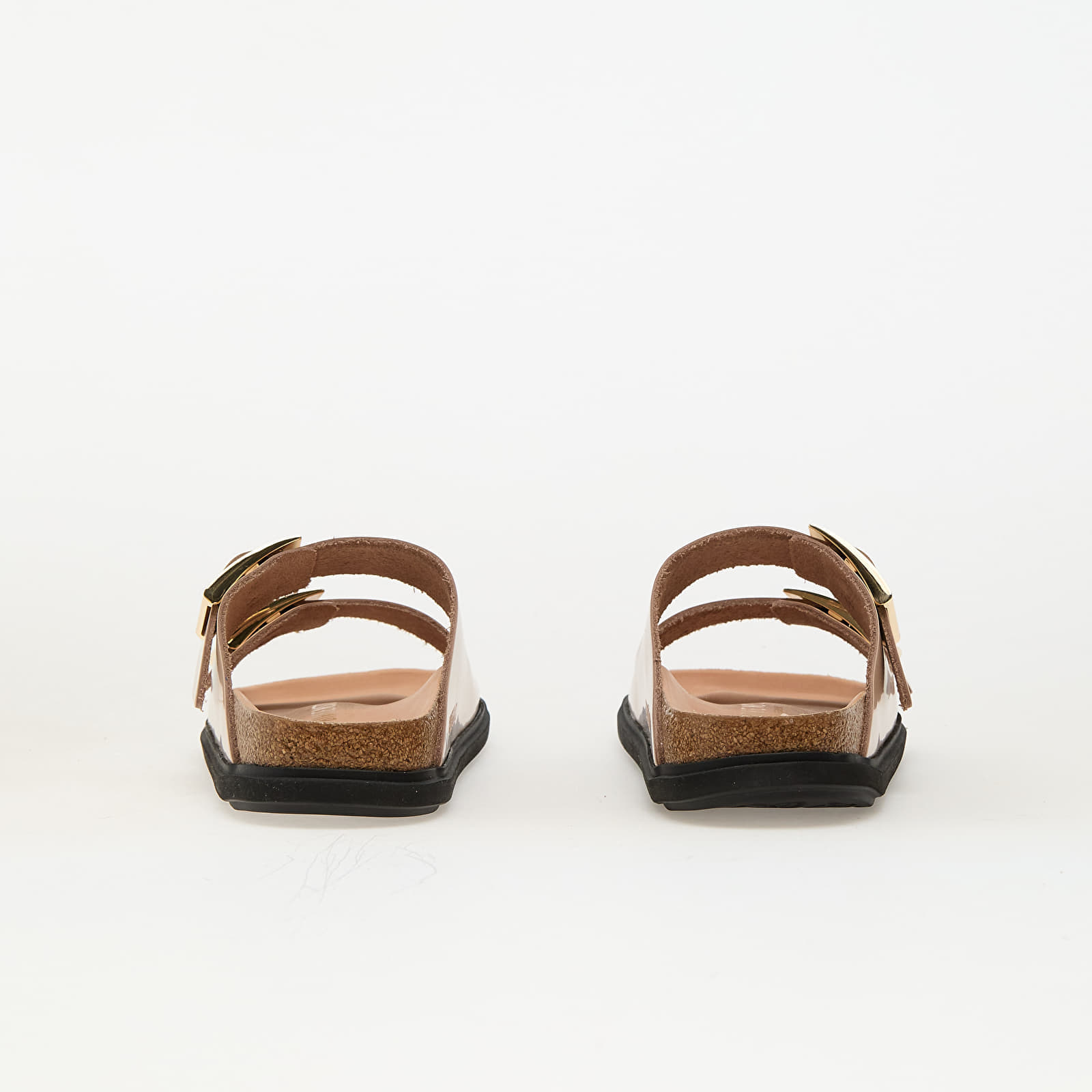 Sneakers Birkenstock Arizona Droplet Buckle Natural Leather Patent High-Shine New Beige EUR 39