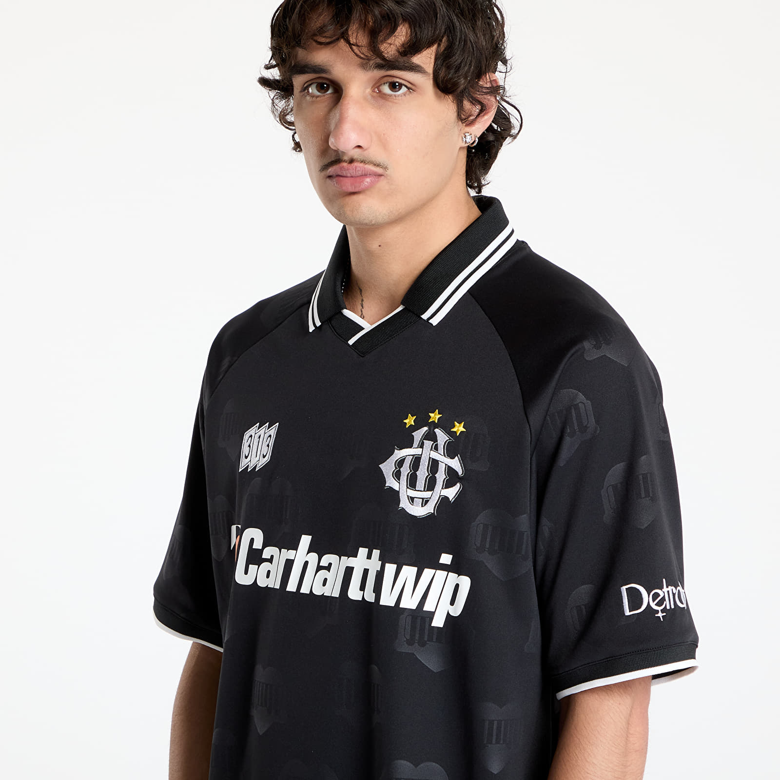 Jerseys Carhartt WIP S/S Harttâ Football T-Shirt UNISEX Heart Train Jacquard/ Black