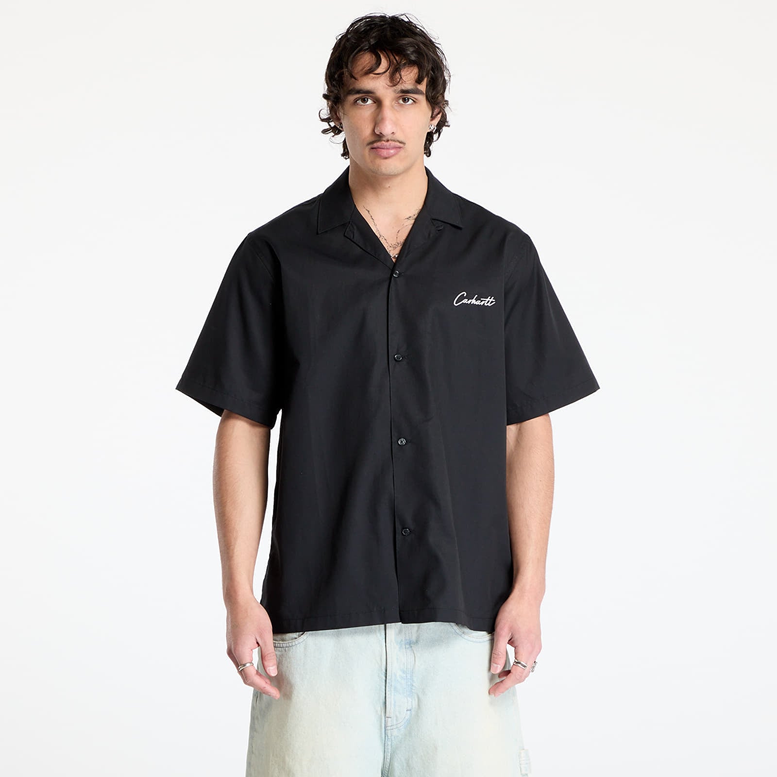 Shirt Carhartt WIP S/S Delray Shirt UNISEX Black/ White M