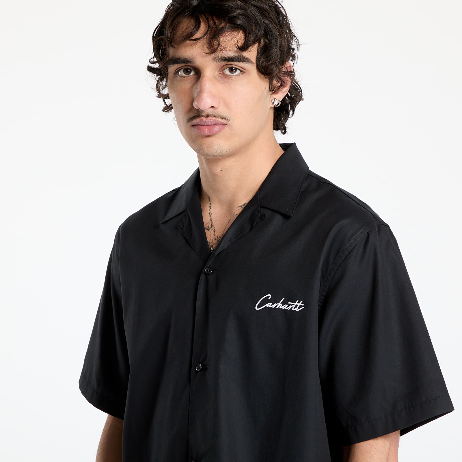 Muške košulje Carhartt WIP S/S Delray Shirt UNISEX Black/ White