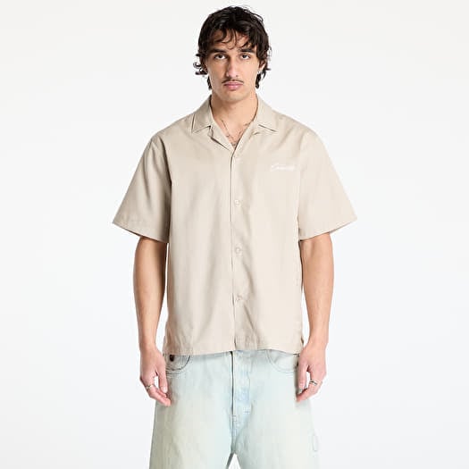 Chemise Carhartt WIP S/S Delray Shirt UNISEX Fleur de Sel/ White